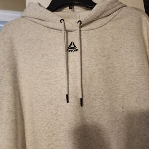 Reebok Heather Gray Pullover Hoodie with Center Logo Size Large
